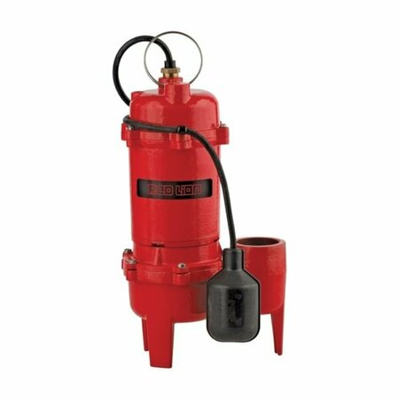FRANKLIN ELECTRIC Red Lion Sewage Pump, 1-Phase, 9 A, 115 V, 1/2 hp, 2 in Outlet, 22 ft Max Head, 5600 gph, Cast Iron 14942748